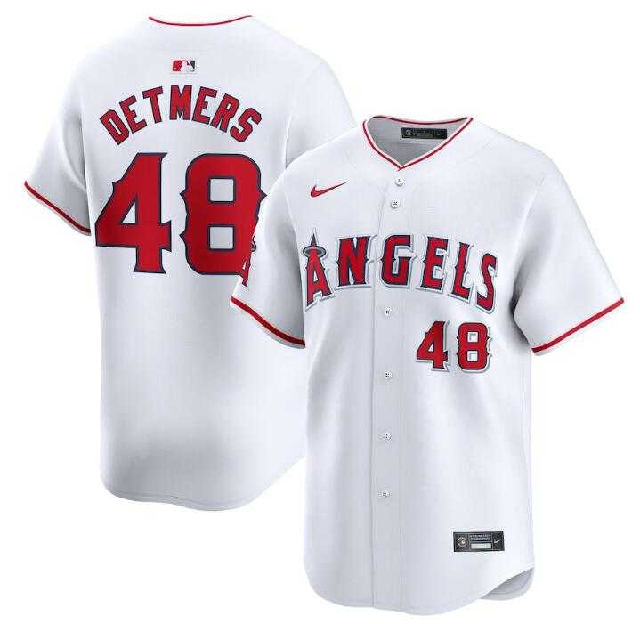 Men%27s Los Angeles Angels #48 Reid Detmers White Home Limited Stitched Baseball Jersey Dzhi->los angeles angels->MLB Jersey